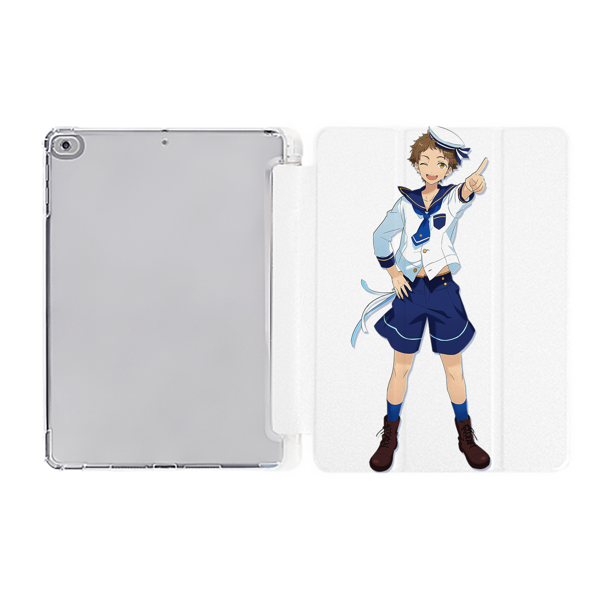（画像用） あんさんぶるスターズ! Ensemble Stars IPad ケース ペン収納付き 三つ折りスタンド PUレザー×シリコン 対応機種9.5/10.5/10.9インチ
